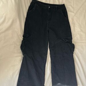 Black Corduroy Cargo Pants